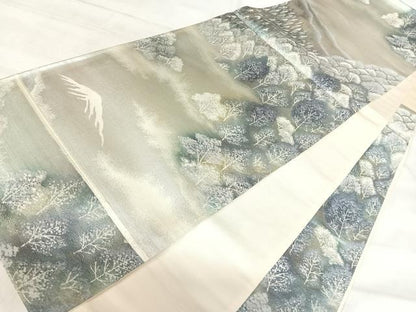 平和屋着物◎六通柄袋帯　奥嵯峨　金銀糸　正絹　逸品　AABK0616yx