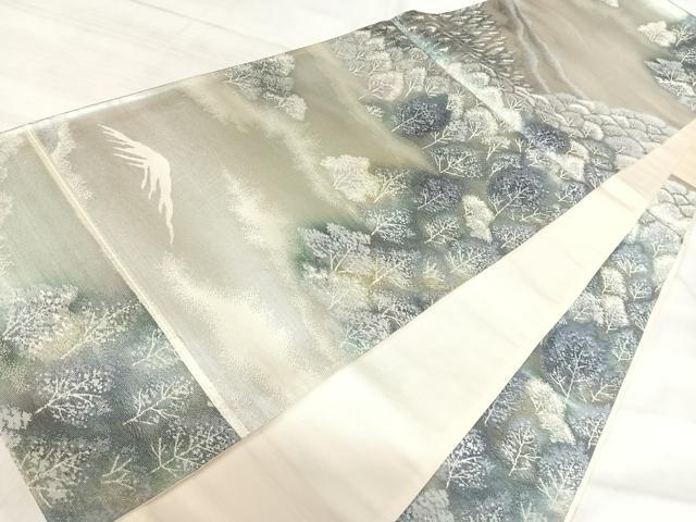 平和屋着物◎六通柄袋帯　奥嵯峨　金銀糸　正絹　逸品　AABK0616yx