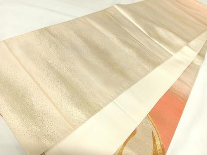 平和屋着物◎中国三大刺繍　相良刺繍　太鼓柄袋帯　駒刺繍　飛鶴文　金糸　正絹　逸品　AABK0639yx