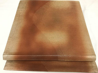 平和屋着物◎西陣　六通柄袋帯　霞文　金糸　引箔　反端付き　正絹　逸品　AABK0647yx