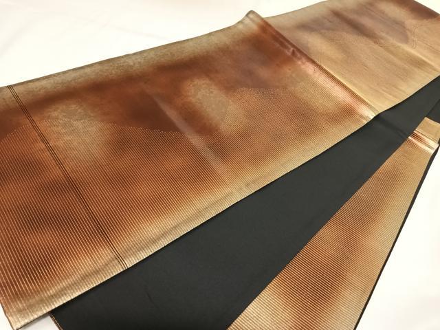 平和屋着物◎西陣　六通柄袋帯　霞文　金糸　引箔　反端付き　正絹　逸品　AABK0647yx