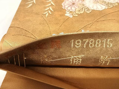 平和屋着物◎六通柄袋帯　唐織　唐俑箔　曲水聚錦文　正絹　逸品　AABK0648yx