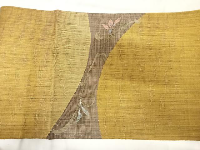 平和屋着物◎太鼓柄袋帯　草花文　正絹　逸品　AABK0649yx