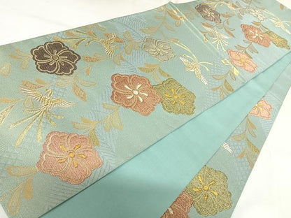 平和屋着物◎六通柄袋帯　鳳凰花文　金銀糸　正絹　逸品　AABK0651yx