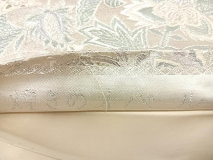 平和屋着物◎六通柄袋帯　煌きのオパール　鳳凰花唐草文　銀糸　正絹　逸品　AABK0656yx
