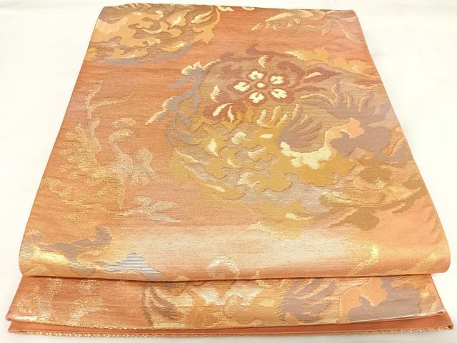 平和屋着物◎六通柄袋帯　鳳凰花文　金銀糸　正絹　逸品　AABK0677yx