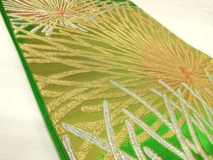 平和屋着物◎六通柄袋帯　松　金銀糸　正絹　逸品　AABK0680yx