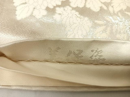 平和屋着物◎六通柄袋帯　唐織　美保姿　花鼓文　銀糸　正絹　逸品　AABK0688yx