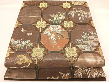 平和屋着物◎六通柄袋帯　唐織　瑞鳳秀華　金銀糸　正絹　逸品　AABK0702yx