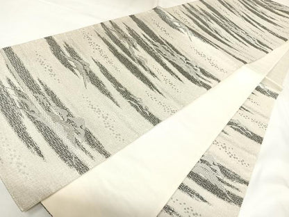 平和屋着物◎六通柄袋帯　松　銀糸　正絹　逸品　AABK0708yx