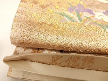 平和屋着物◎六通柄袋帯　唐織　光悦錦　金糸　正絹　逸品　AABK0719yx