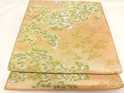 平和屋着物◎六通柄袋帯　唐織　樹林文　金銀糸　正絹　逸品　AABK0736yx