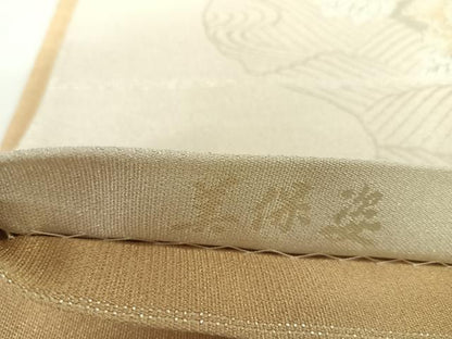 平和屋着物◎綴れ　両面　全通柄袋帯　御所車花鳥文　美保姿　金銀糸　正絹　逸品　AABK0737yx