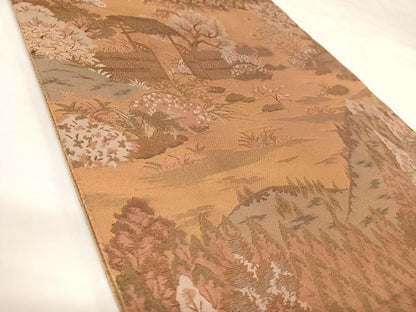 平和屋着物◎六通柄袋帯　都名所絵図　光悦寺　正絹　逸品　AABK0748yx