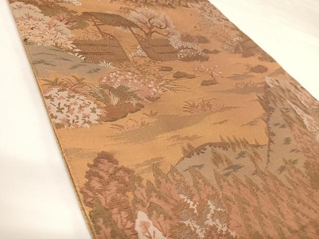 平和屋着物◎六通柄袋帯　都名所絵図　光悦寺　正絹　逸品　AABK0748yx