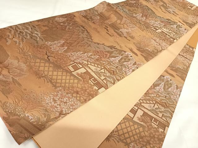 平和屋着物◎六通柄袋帯　都名所絵図　光悦寺　正絹　逸品　AABK0748yx