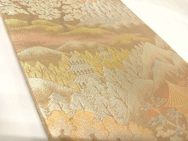 平和屋着物◎佐賀錦　六通柄袋帯　古都の四季　金銀糸　正絹　逸品　AABK0749yx