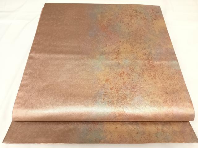 平和屋着物◎六通柄袋帯　霞文　引箔　正絹　逸品　AABK0753yx