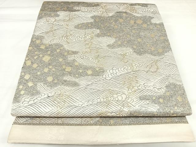 平和屋着物◎六通柄　本袋帯　立波文字文　上代箔錦　金糸　正絹　逸品　AABK0756yx