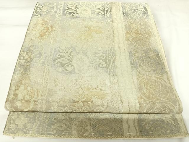 平和屋着物◎西陣　六通柄袋帯　飾花文　金糸　正絹　逸品　AABK0762yx