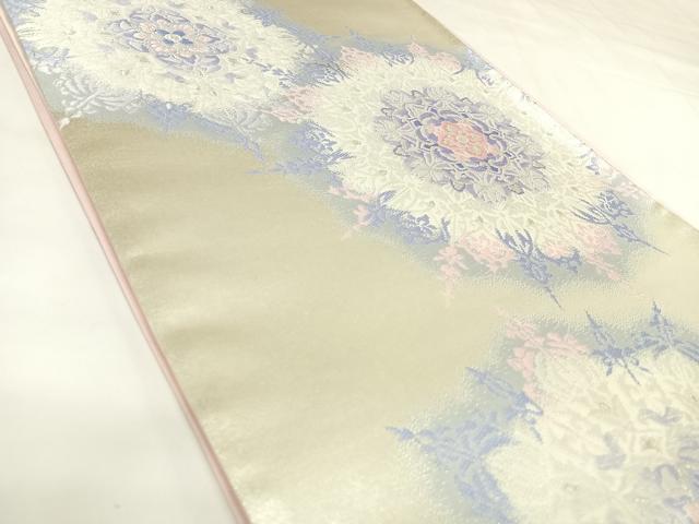 平和屋着物◎六通柄袋帯　唐織　雪華　銀糸　正絹　逸品　AABK0763yx