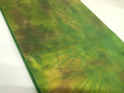 平和屋着物◎六通柄袋帯　松葉　金糸　正絹　逸品　AABK0766yx