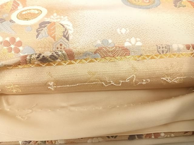 平和屋着物◎六通柄袋帯　唐織　宝づくし　本漆箔　正絹　逸品　AABK0784yx