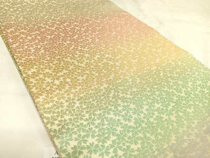 平和屋着物◎丸帯　桜　金銀糸　正絹　逸品　AABK0792yx