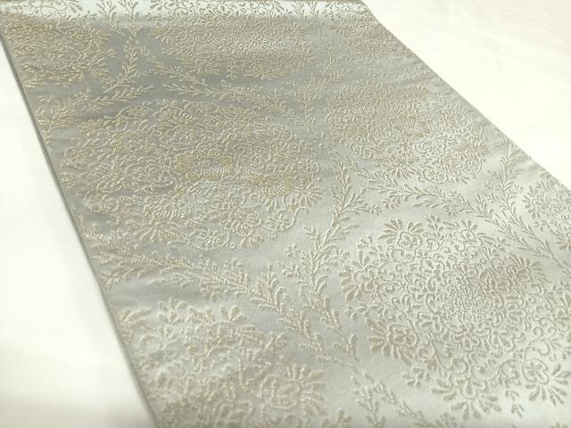 平和屋着物◎六通柄袋帯　飾花文　金糸　正絹　逸品　AABK0804yx