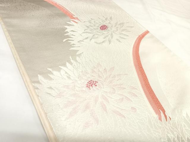 平和屋着物◎六通柄袋帯　唐織　菊　金糸　正絹　逸品　AABK0809yx