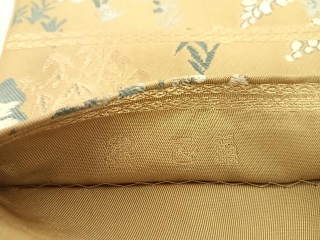 平和屋着物◎西陣　服部織物謹製　六通柄　京本袋帯　唐織　樹林文　金糸　正絹　逸品　AABK0811yx