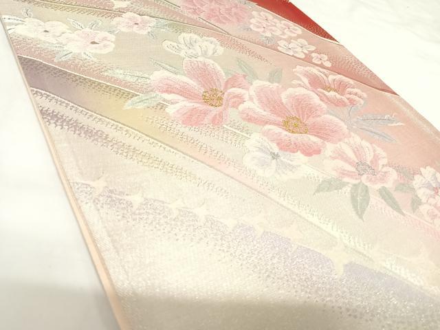平和屋着物◎六通柄袋帯　唐織　草花文　金銀糸　正絹　逸品　AABK0812yx