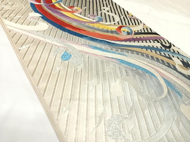 平和屋着物◎六通柄袋帯　唐織　鬘帯文　金銀糸　正絹　逸品　AABK0818yx