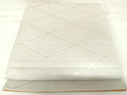 平和屋着物◎両面　六通柄袋帯　菱繋文　金糸　正絹　逸品　AABK0823yx