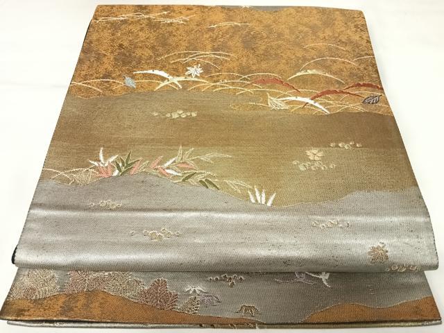 平和屋着物◎六通柄袋帯　唐織　雪芝文　みかげ錦　金銀糸　引箔　正絹　逸品　AABK0830yx
