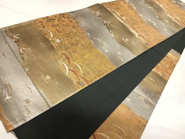 平和屋着物◎六通柄袋帯　唐織　雪芝文　みかげ錦　金銀糸　引箔　正絹　逸品　AABK0830yx