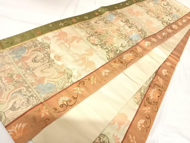 平和屋着物◎六通柄袋帯　鳥獣花文　正絹　逸品　AABK0835yx