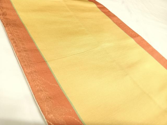 平和屋着物◎全通柄袋帯　草花間道　金糸　正絹　逸品　AABK0836yx