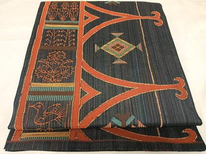 平和屋着物◎六通柄袋帯　花鳥間道　正絹　逸品　AABK0848yx