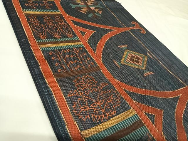 平和屋着物◎六通柄袋帯　花鳥間道　正絹　逸品　AABK0848yx