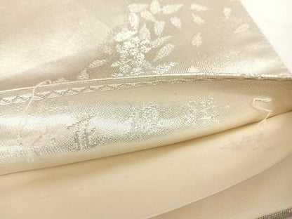 平和屋着物◎六通柄袋帯　紗摺箔　花模様　正絹　逸品　AABK0853yx