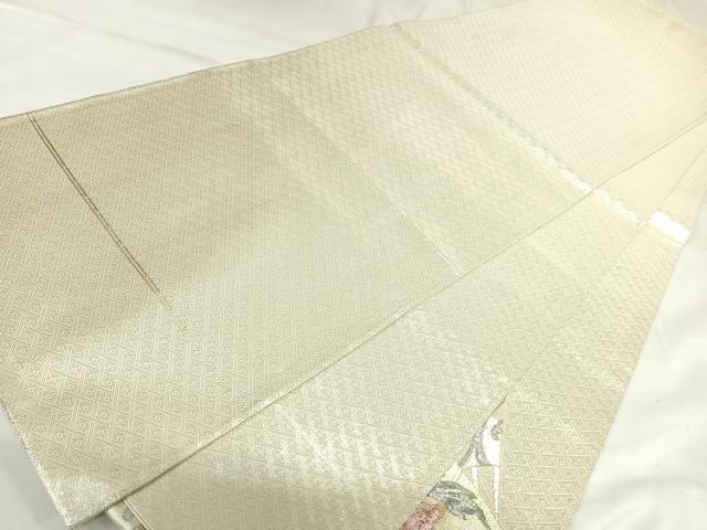 平和屋着物◎佐賀錦　太鼓柄袋帯　扇面花文　金銀糸　正絹　逸品　AABK0859yx