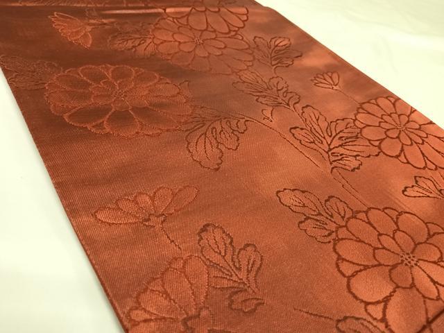 平和屋着物◎六通柄袋帯　草花文　正絹　逸品　AABK0868yx