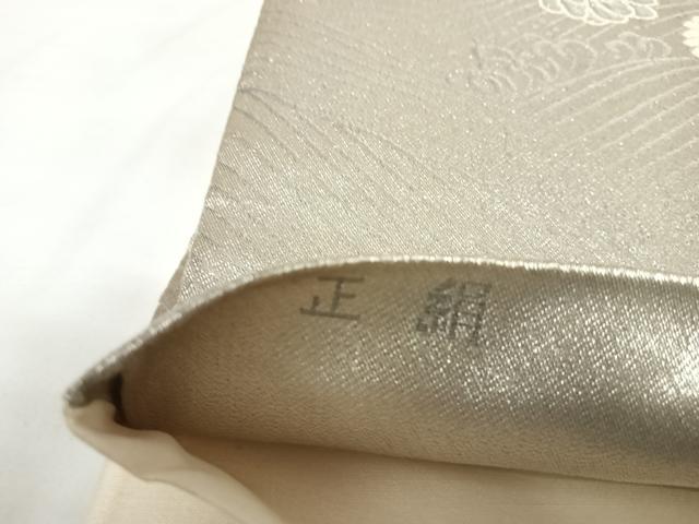 平和屋着物◎六通柄袋帯　プラチナ銀箔　ふくれ織　正絹　逸品　AABK0872yx