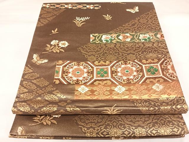 平和屋着物◎六通柄袋帯　唐織　正倉院古代錦　金糸　正絹　逸品　AABK0875yx