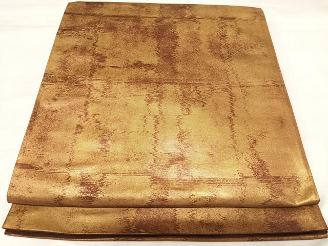 平和屋着物◎六通柄袋帯　霞文　金糸　正絹　逸品　AABK0884yx