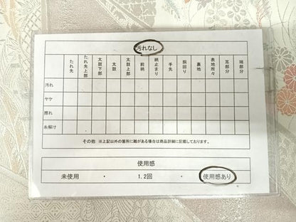 平和屋着物◎六通柄袋帯　唐織　裂取巻絵文　プラチナ箔　手織二重箔　正絹　逸品　AABK0896yx