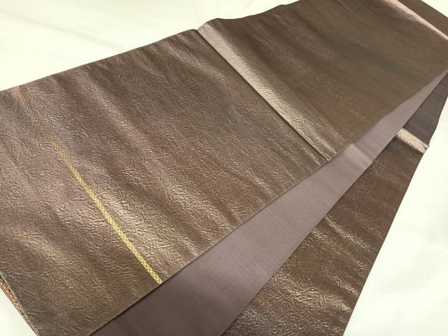 平和屋着物◎西陣　六通柄袋帯　霞文　金糸　反端付き　正絹　逸品　AABK0900yx