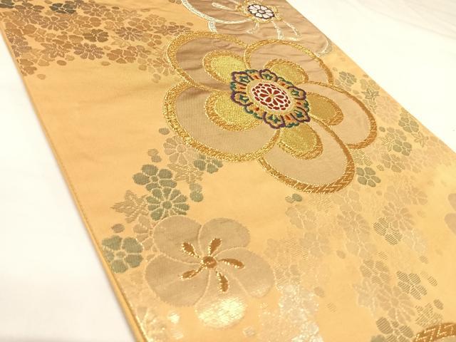 平和屋着物◎六通柄袋帯　唐織　舞花文　金銀糸　正絹　逸品　AABK0903yx