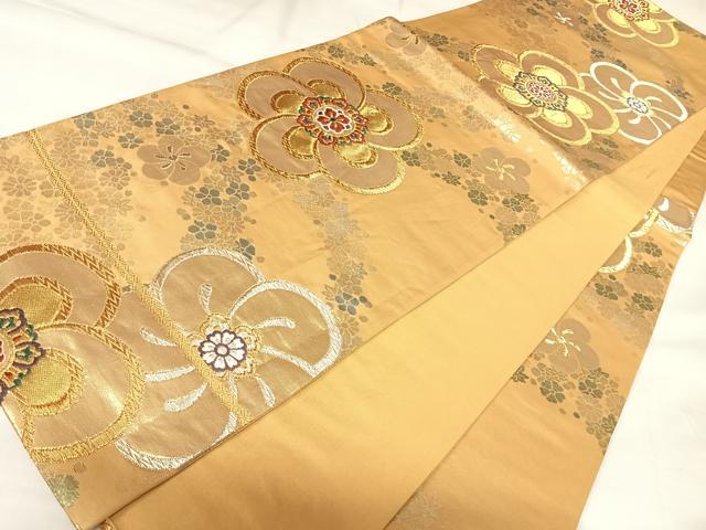 平和屋着物◎六通柄袋帯　唐織　舞花文　金銀糸　正絹　逸品　AABK0903yx